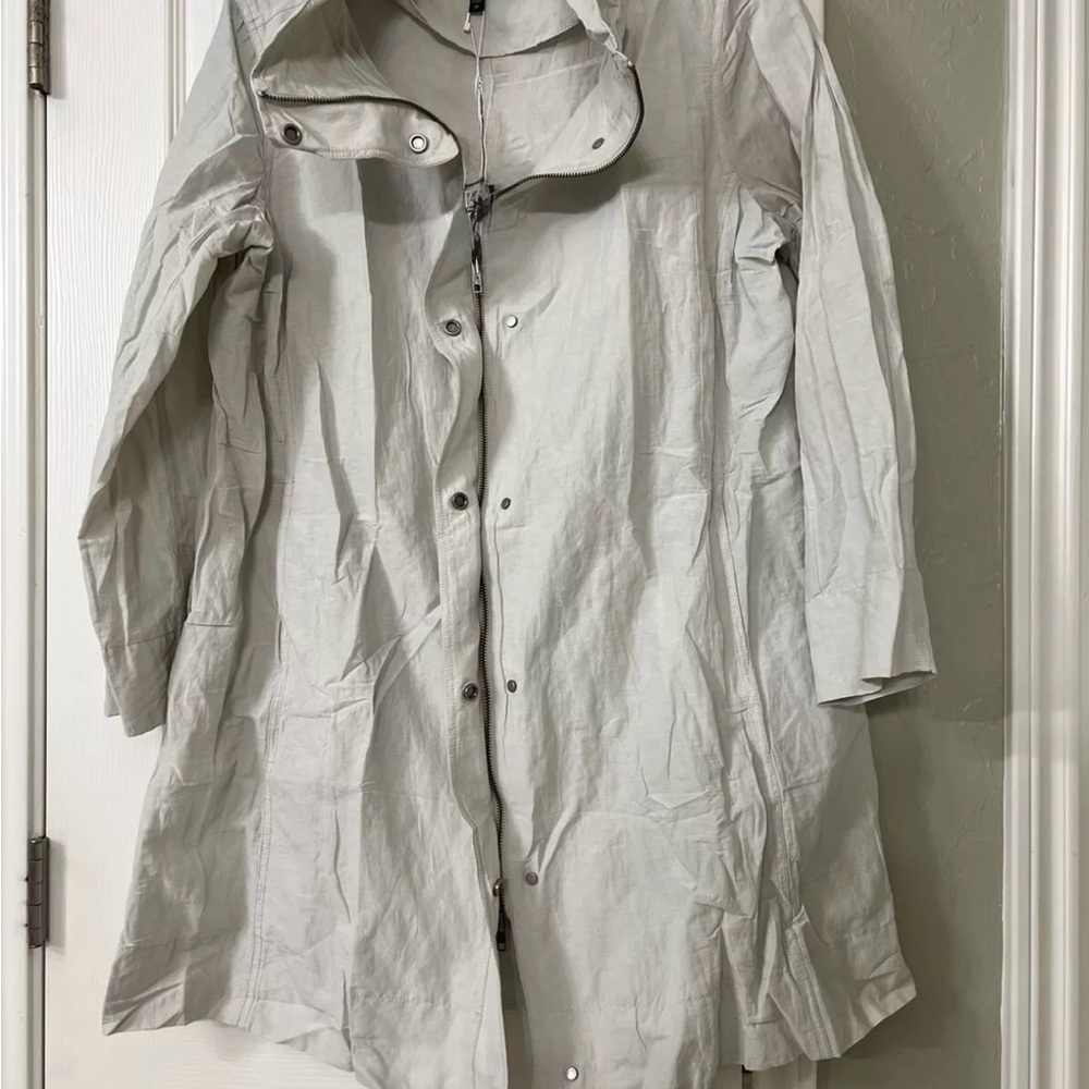 Eileen Fisher Pale Gray Trench Coat
